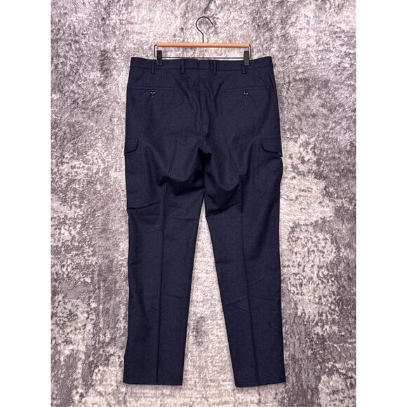 Incotex Pants 38 x 32 Mens Tapered Super 120s Blue Wool Cargo Trouser - Picture 2 of 8
